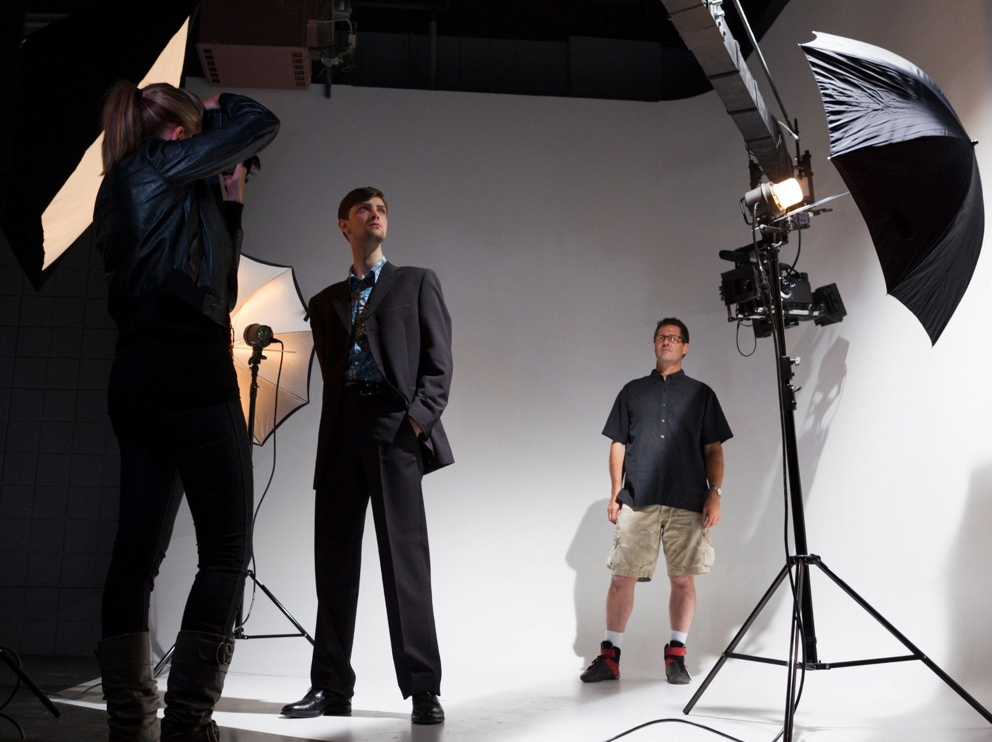 Production crew filming an unscripted scene