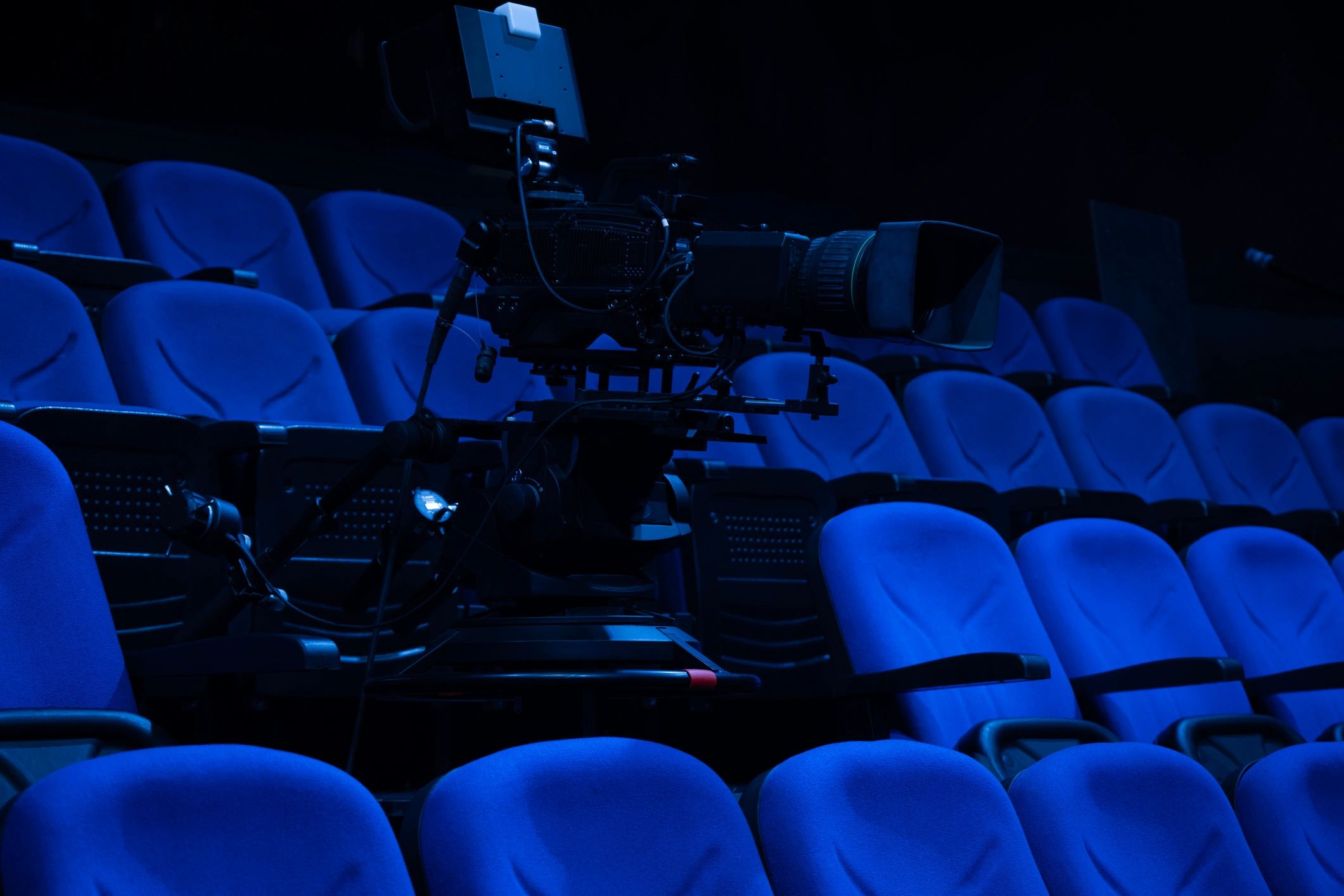 Professional video production camera on set
