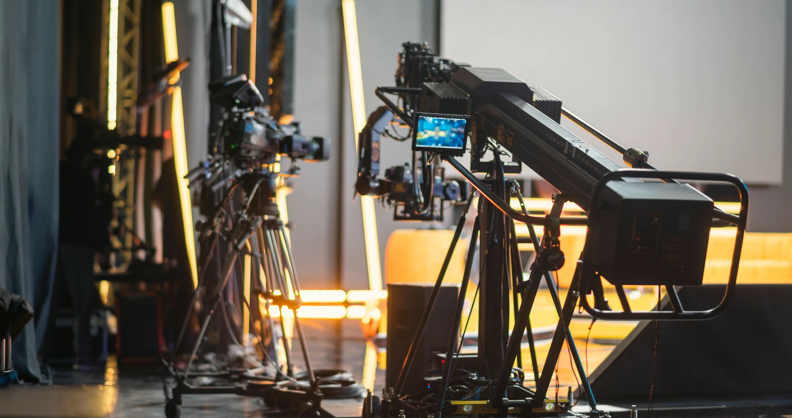 Professional studio prepared for film and digital production