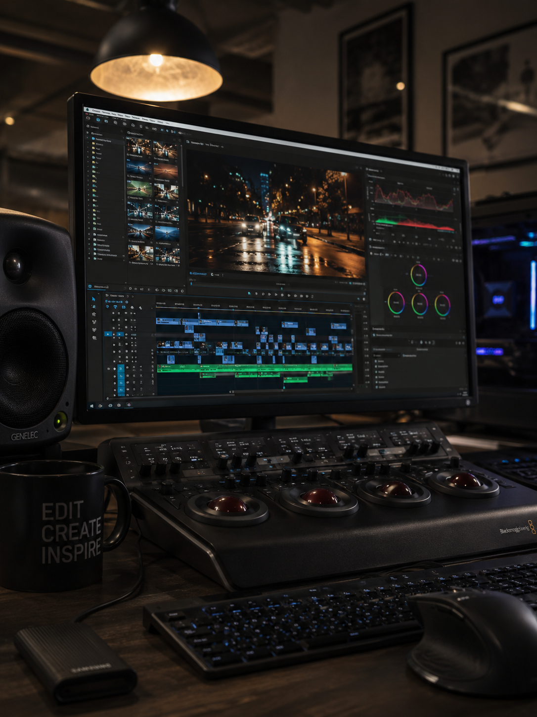 Editor shaping a production during post-production
