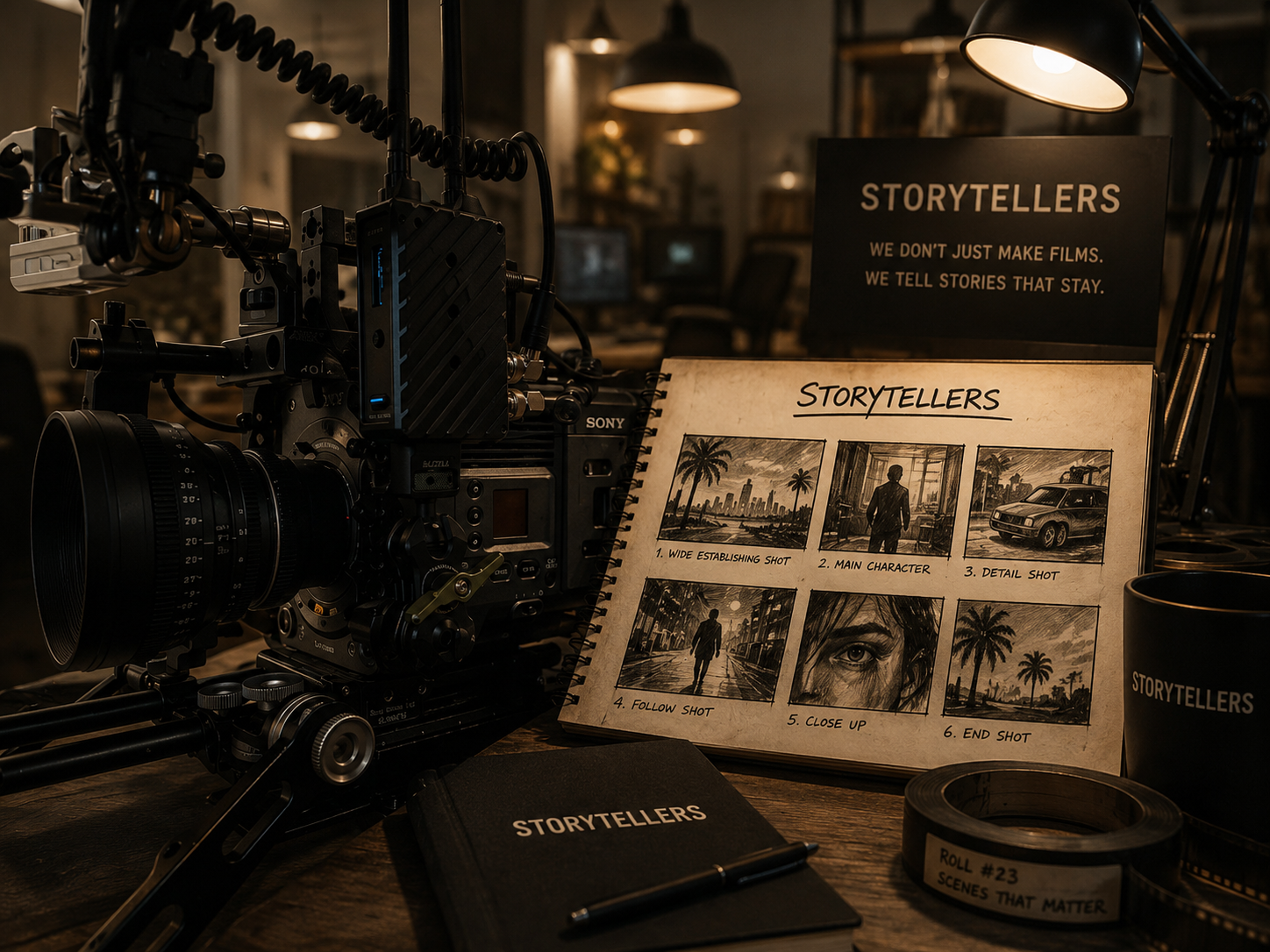 Creative storyteller preparing for an on-camera production